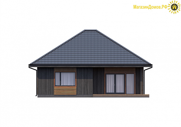 Дом H-091-1S (10.68x10.98) по каркасной технологии