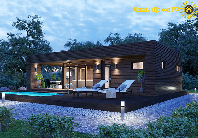 Баня из клееного бруса S-085-1D (6.3х12.9)