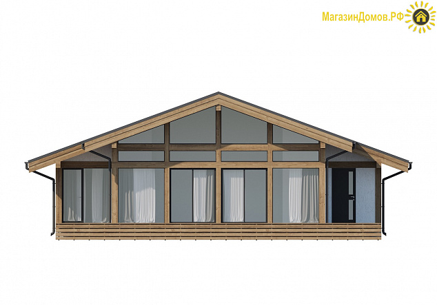 Дом H-136-1S (12.2x12.25) фахверк из клееных балок