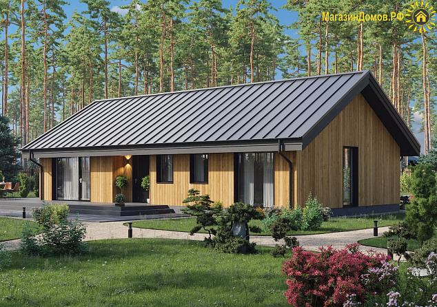 Дом H-098-1S (8.0x14.4) по каркасной технологии