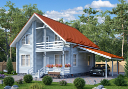 Дом из клееного бруса H-146-1.5D (8.0х10.0)