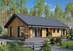 Дом H-098-1S (8.0x14.4) по каркасной технологии