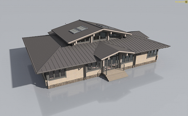 Дом из клееного бруса H-240-1D (20.0x14.5)