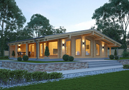 Дом из клееного бруса H-127-1D (9.5х14.5)