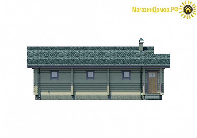 Баня из клееного бруса S-134-1D (12.1х14.5) с бассейном