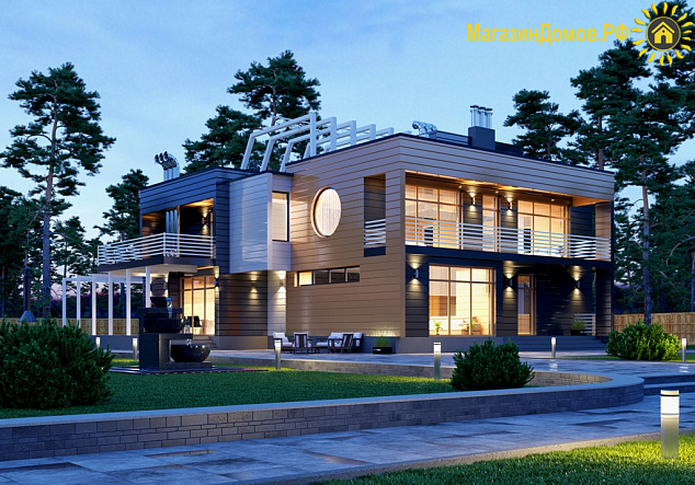 Дом из клееного бруса H-480-2D (18.4х15.0)