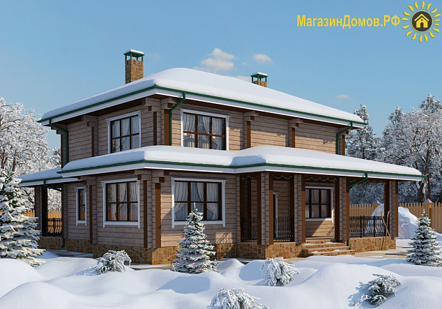 Дом из клееного бруса H-242-2D (13.0х14.4)