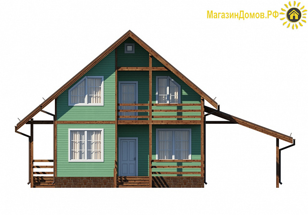 Дом H-146-1.5S (8.0х10.0) по каркасной технологии