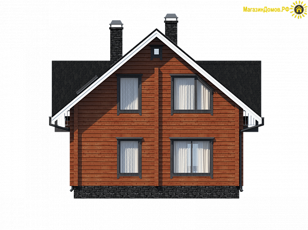Дом из клееного бруса H-144-1.5D(8.0х11.0)