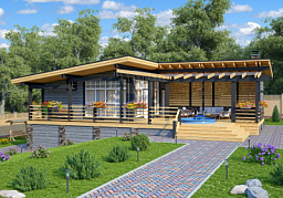 Баня S-110-1D (8.65х14.3) каркас из клееных балок