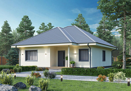 Дом H-091-1S (10.68x10.98) по каркасной технологии