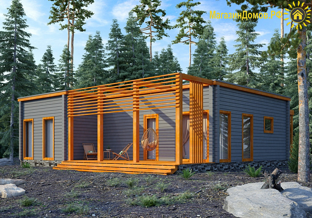 Дом H-121-1S (11.7х12.5) по каркасной технологии