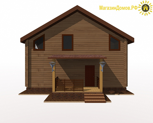 Дом из клееного бруса H-137-1.5D (8.3x9.8)