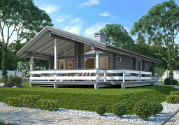 Дом из клееного бруса H-077-1D (7.3х12,8) под "ключ"