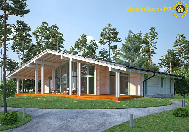 Дом H-246-1S (16.5х16.8) по каркасной технологии