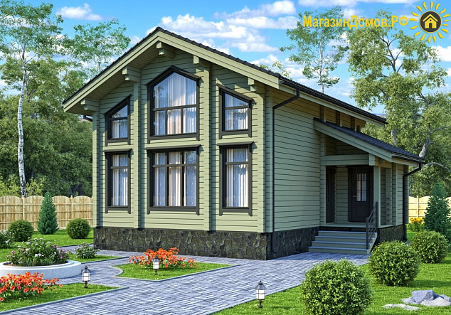 Дом из клееного бруса H-115-1.5D (9.25x9.2)